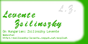 levente zsilinszky business card